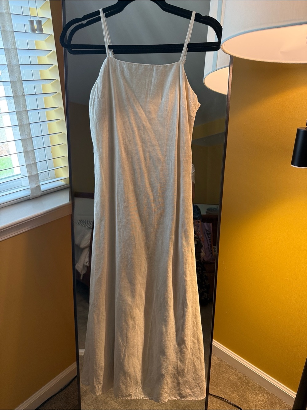 Japna Cream Maxi Slip Dress with Spaghetti Straps